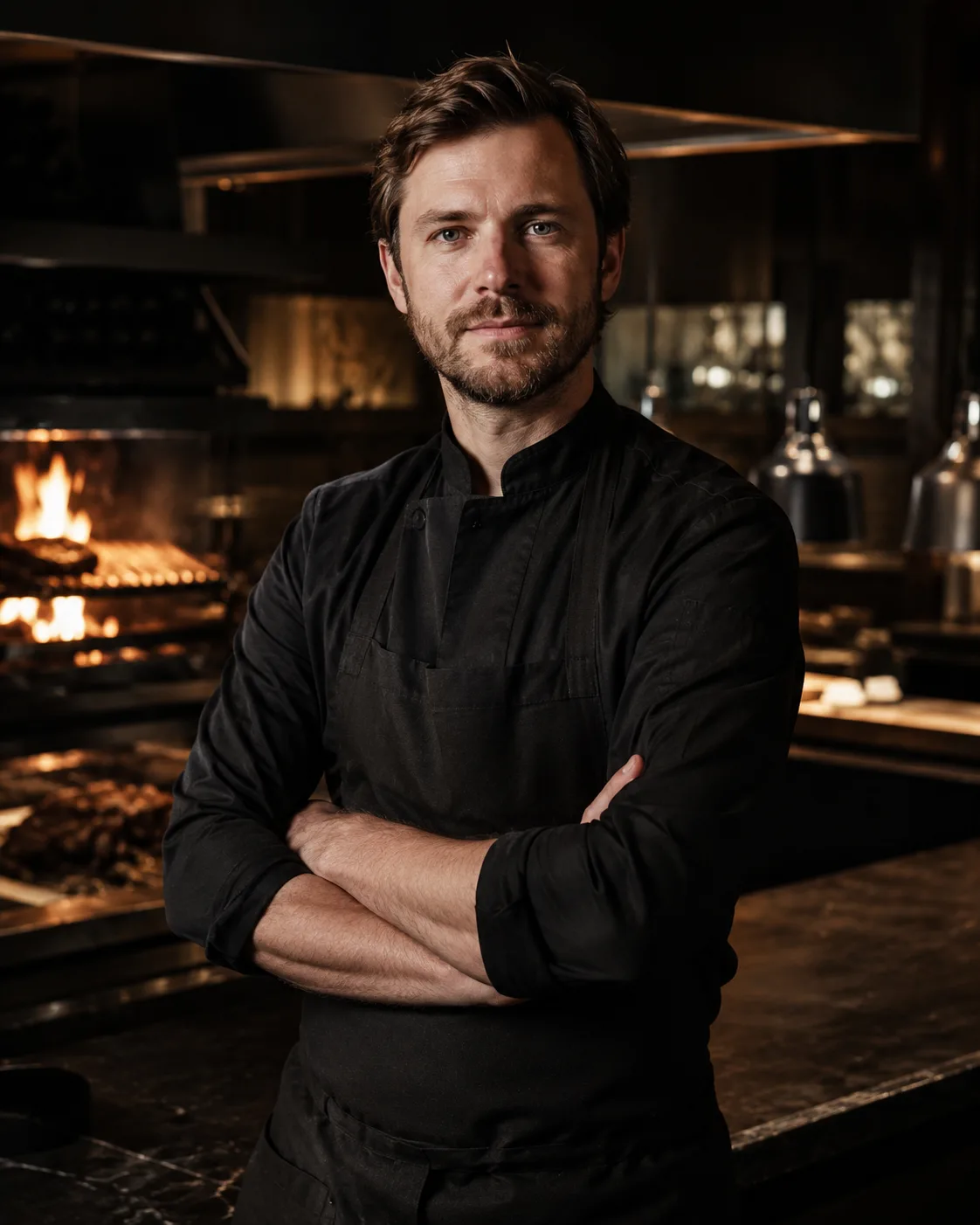Küchenchef Jonas Berner in der Küche des GLUT Steakhouse