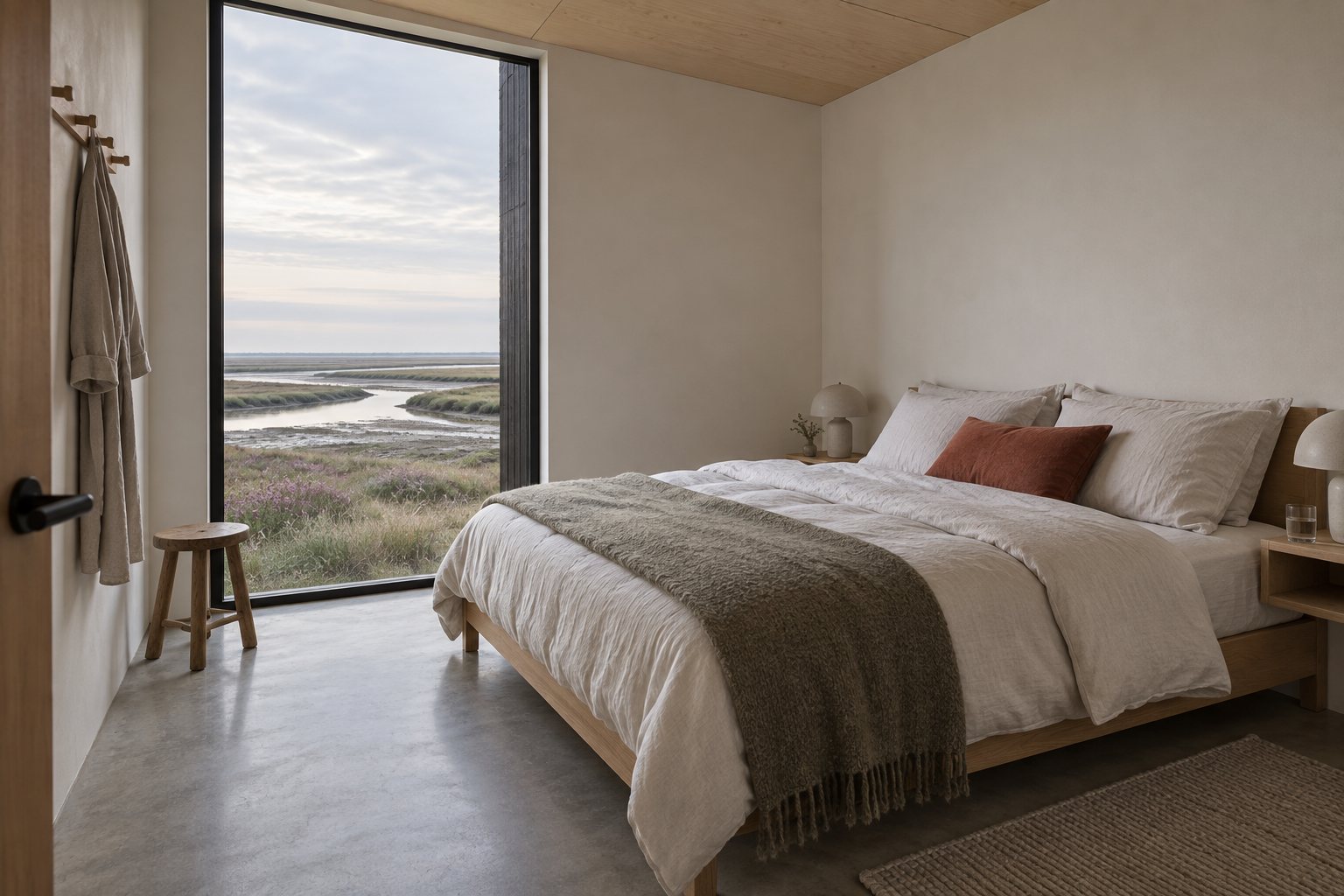 Schlafzimmer am Wasser