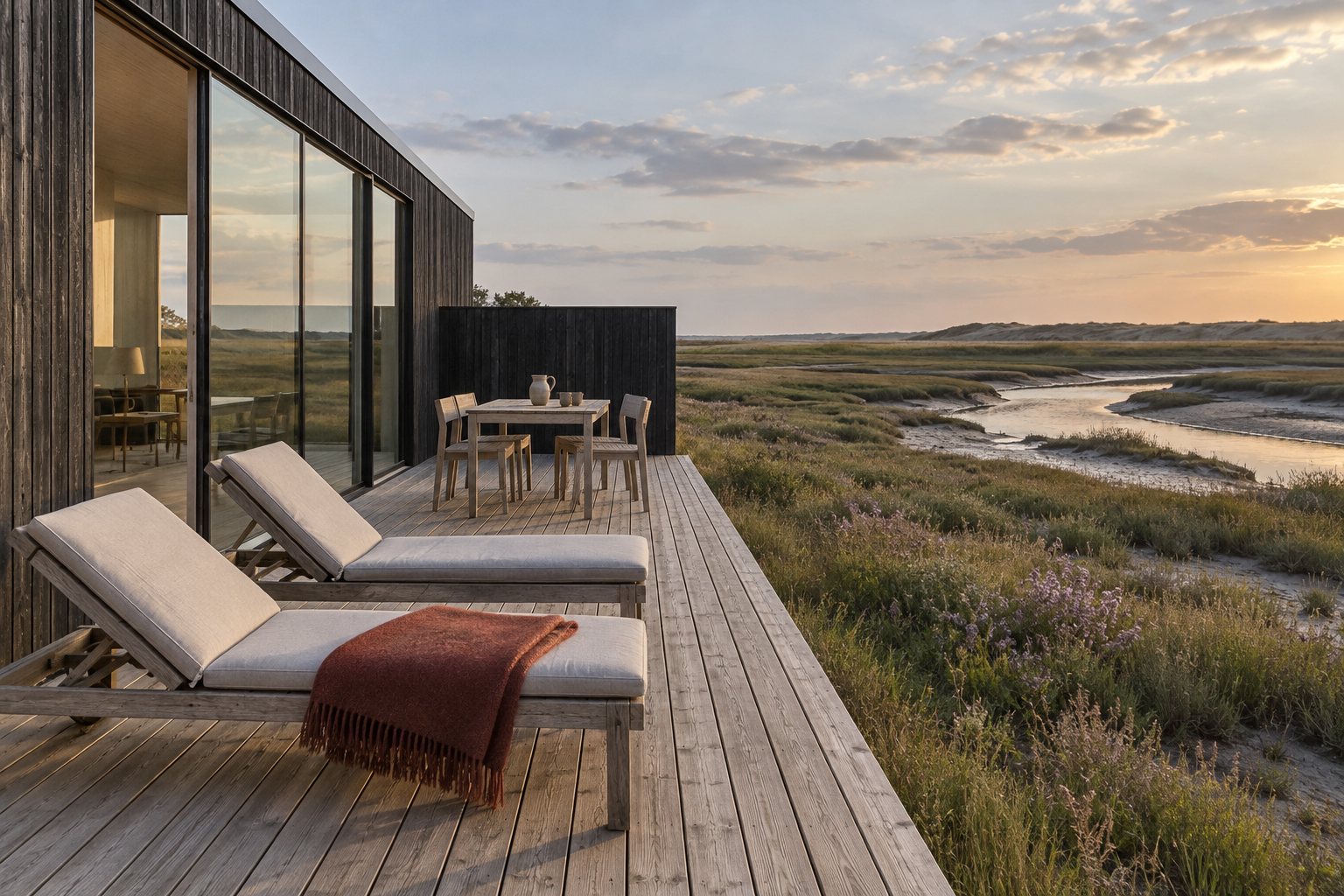 Terrasse auf der Wasserseite